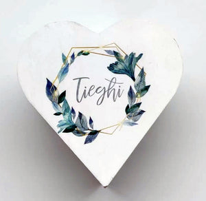 11cm Plain Wooden Heart Trinket Box 